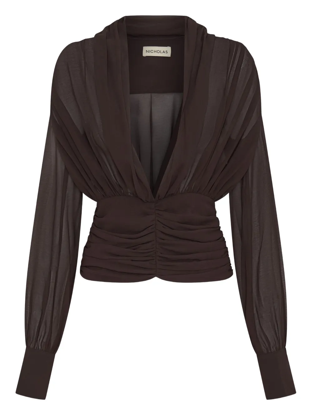 Топ Jacqueline со сборками Nicholas, коричневый 
Топ Jacqueline со сборками Nicholas, коричневый