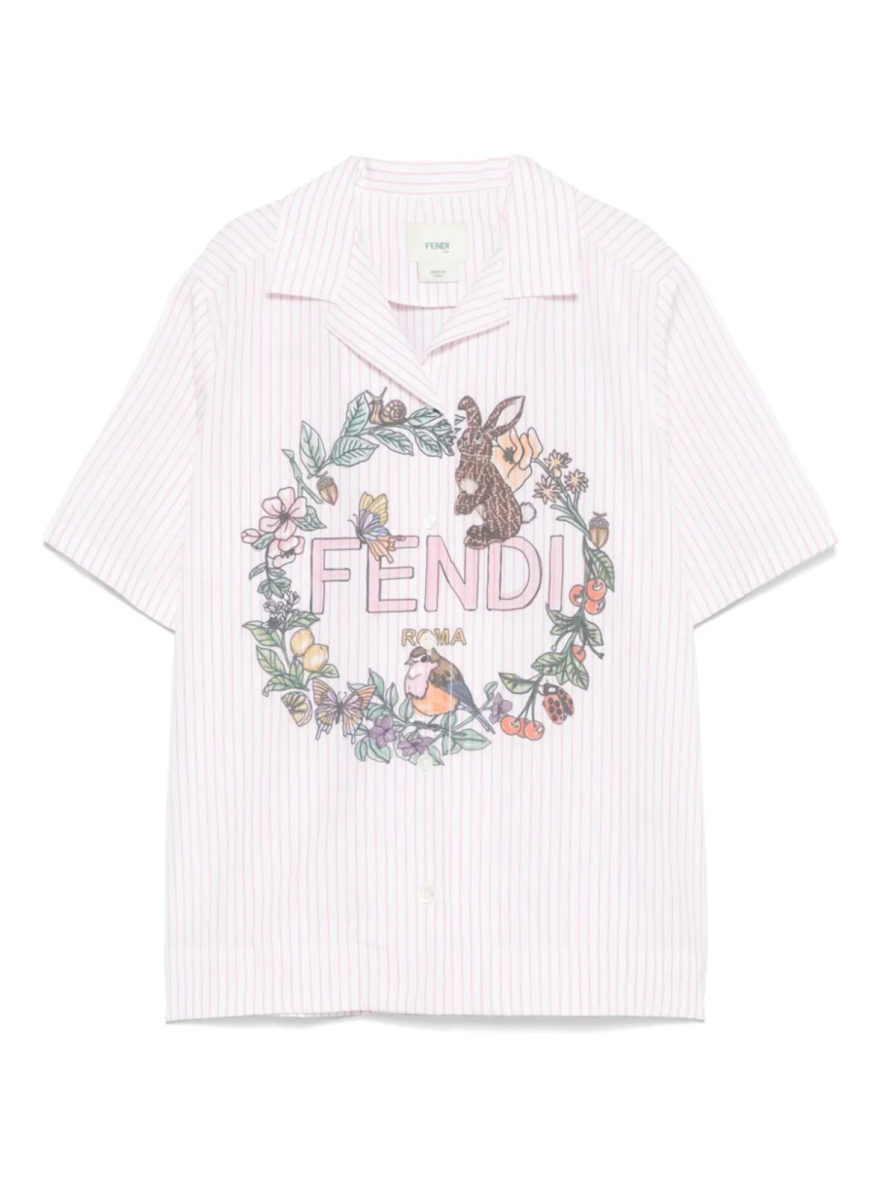 Рубашка с логотипом Fendi Kids, розовый 
Рубашка с логотипом Fendi Kids, розовый