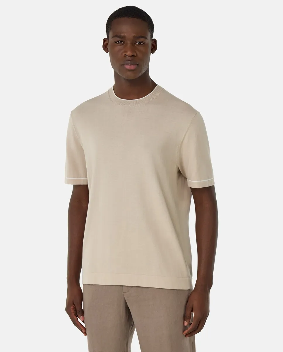 Мужской короткий рукав джемпер из хлопкового крепа Boggi Milano, кремовый
Мужской короткий рукав джемпер из хлопкового крепа Boggi Milano, кремовый