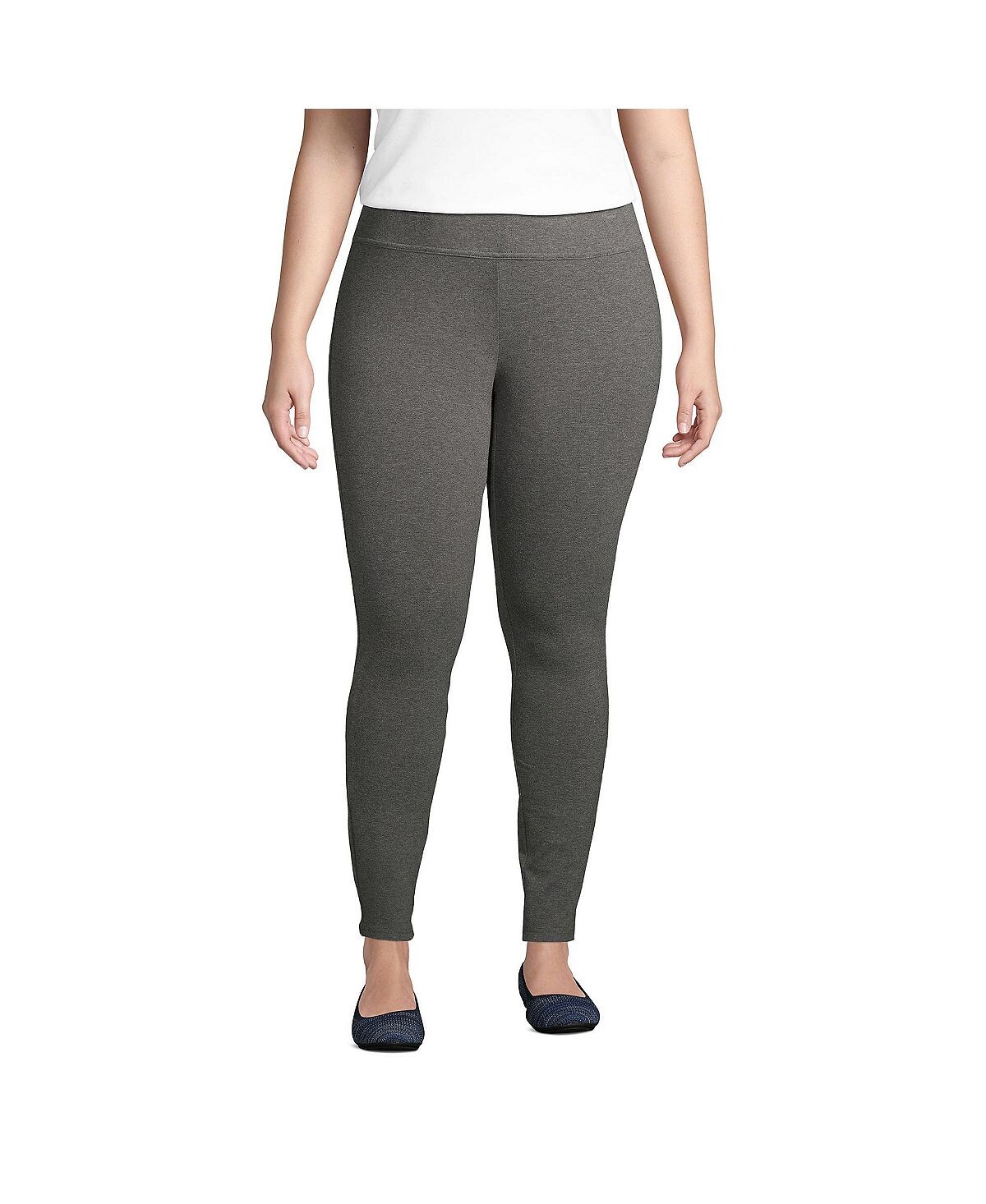 Женские трикотажные леггинсы больших размеров со средней посадкой и морской звездой Lands' End