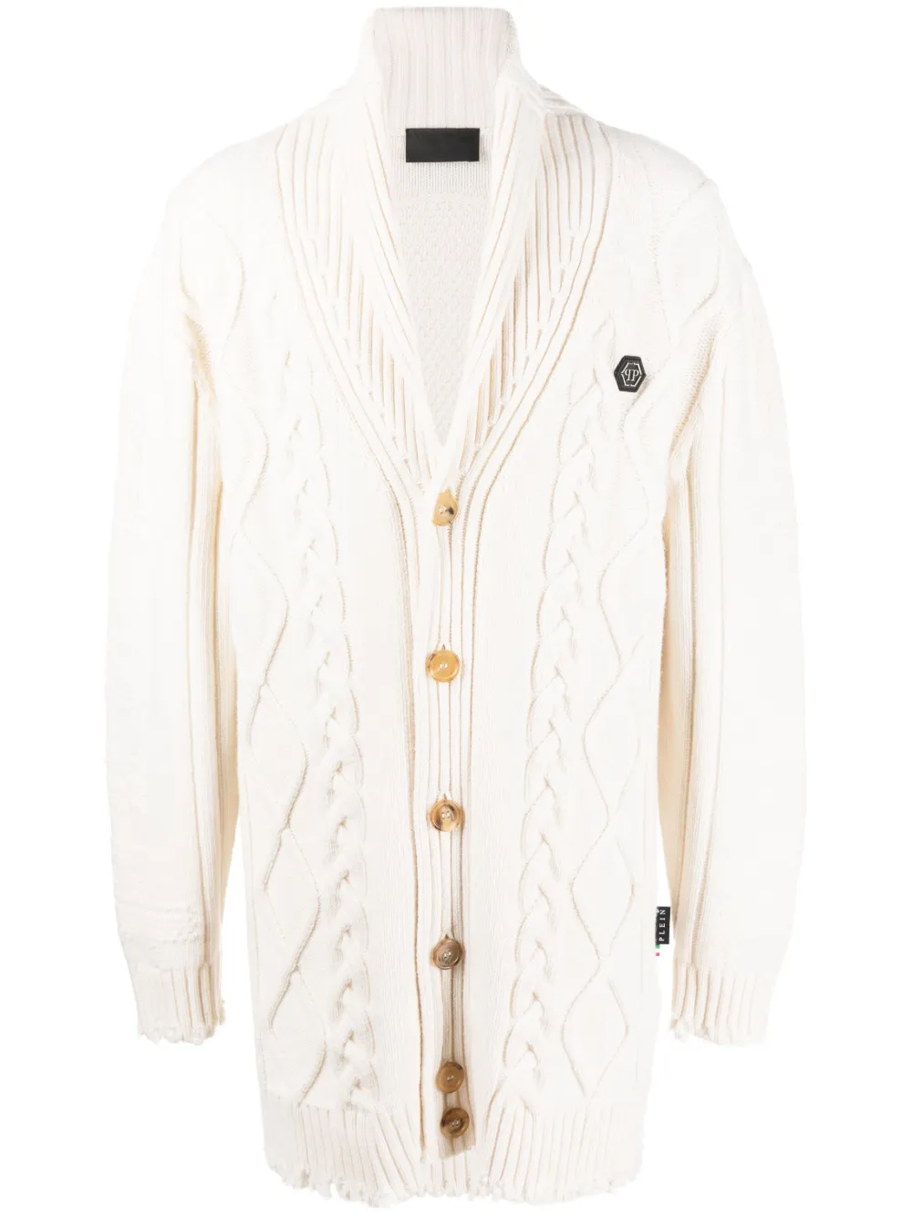 Джемпер фактурной вязки с эффектом потертости Philipp Plein, белый
Джемпер фактурной вязки с эффектом потертости Philipp Plein, белый