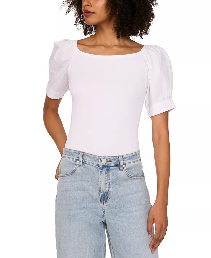 Женская блузка с рукавами-фонариками и комбинированными материалами 1.STATE, белый
Женская блузка с рукавами-фонариками и комбинированными материалами 1.STATE, белый