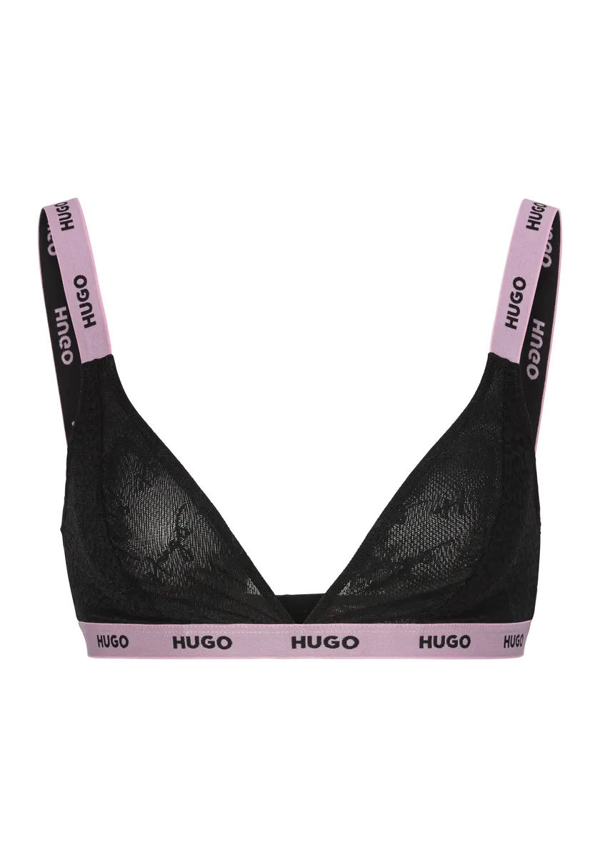 HUGO Underwear бюстгальтер треугольной формы "TRIANGLE SPORTY LACE", с манжетами с логотипом, черный
HUGO Underwear бюстгальтер треугольной формы "TRIANGLE SPORTY LACE", с манжетами с логотипом, черный