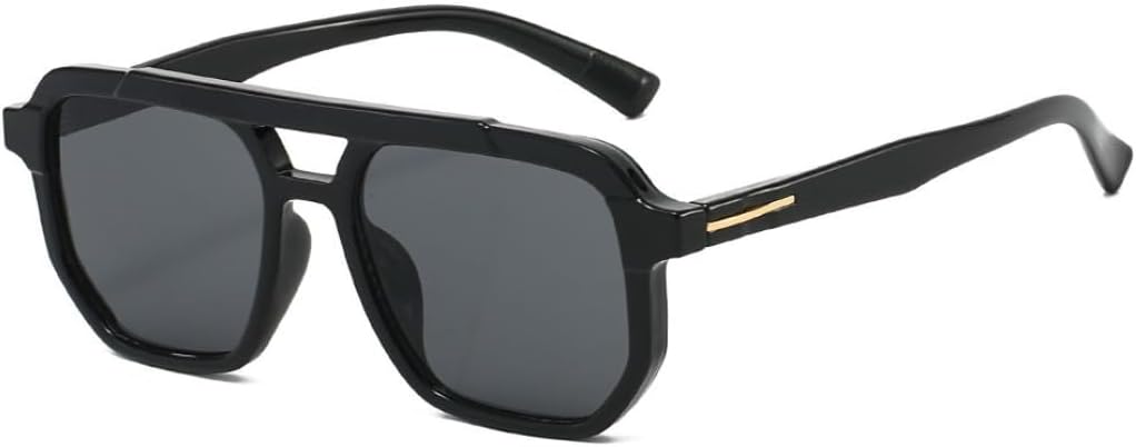 Модные солнцезащитные очки с двойной перемычкой, увеличенного размера, в стиле ретро с металлическими акцентами на дужках. Стильные очки, идеально подходящие для тех, кто ищет стильный аксессуар TVTBBVV, Black
Модные солнцезащитные очки с двойной перемычкой, увеличенного размера, в стиле ретро с металлическими акцентами на дужках. Стильные очки, идеально подходящие для тех, кто ищет стильный аксессуар TVTBBVV, Black