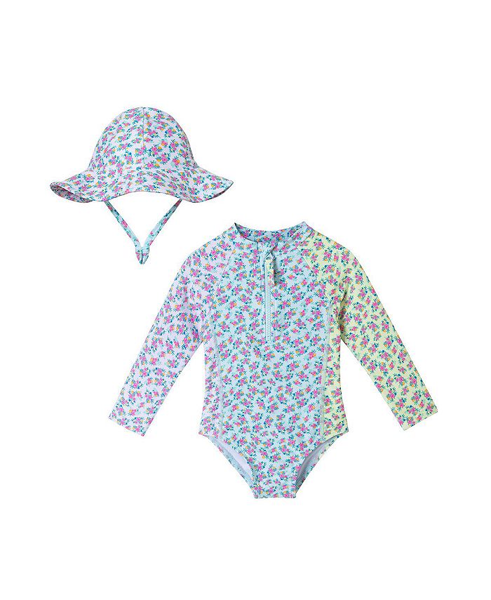 Детский комплект с длинным рукавом и цветочным принтом: рашгард и резинка для волос - Baby Andy & Evan, синий
Детский комплект с длинным рукавом и цветочным принтом: рашгард и резинка для волос - Baby Andy & Evan, синий