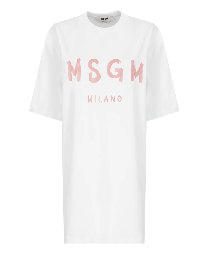 Белое хлопковое платье с логотипом Msgm, белый
Белое хлопковое платье с логотипом Msgm, белый