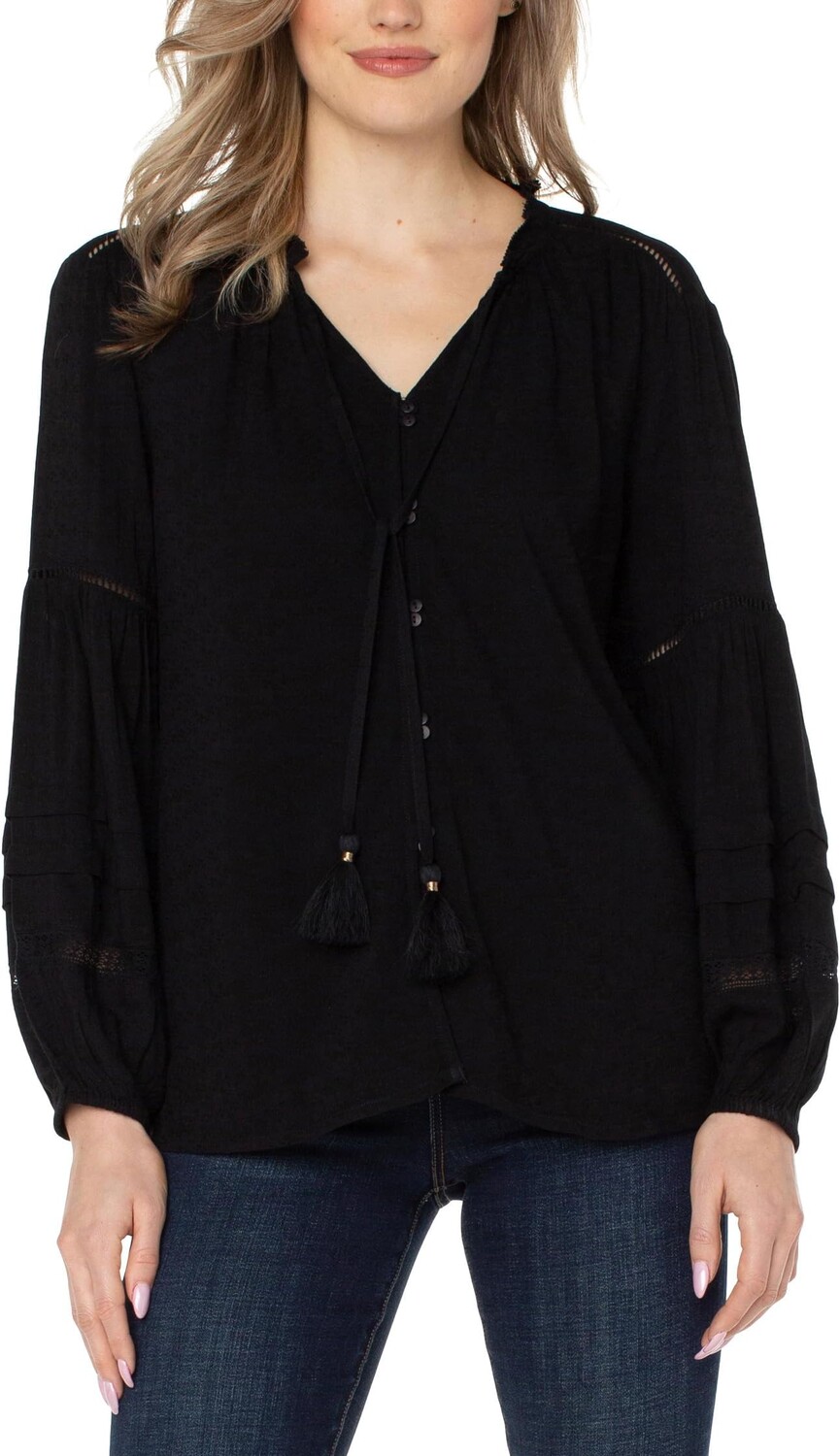 Блузка с длинными рукавами и присборенной поповер Liverpool Los Angeles, черный
Блузка с длинными рукавами и присборенной поповер Liverpool Los Angeles, черный