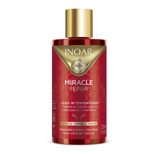INOAR Miracle Repair Termo Activated Leave-In Conditioner, термозащитный кондиционер, восстанавливающий волосы, 220 мл
INOAR Miracle Repair Termo Activated Leave-In Conditioner, термозащитный кондиционер, восстанавливающий волосы, 220 мл