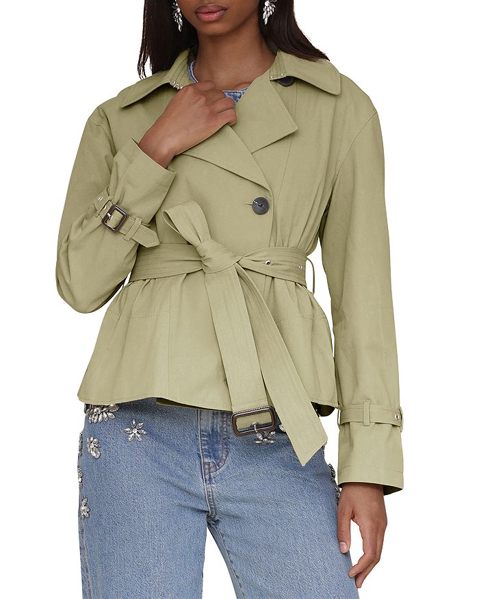 Укороченный тренч с поясом Avec Les Filles, зеленый
Укороченный тренч с поясом Avec Les Filles, зеленый