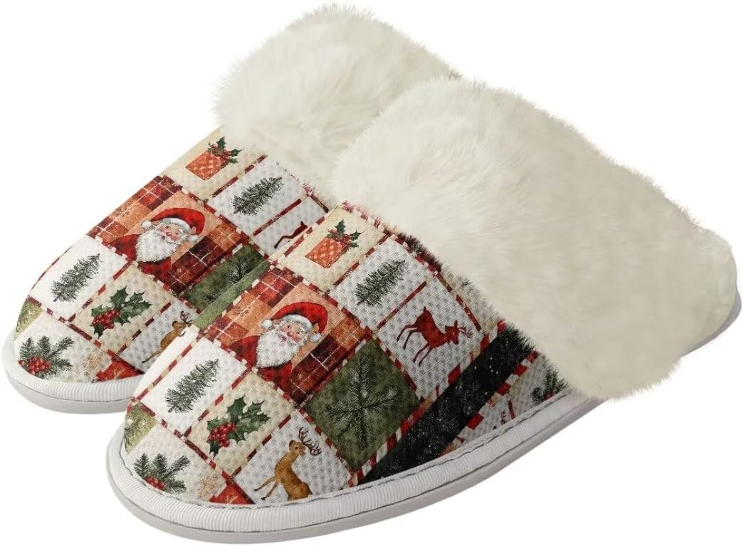 Рождественские унисекс пушистые тапочки для пары, легкие зимние домашние тапочки с противоскользящей подошвой Xixirimido, Santa Claus Tree
Рождественские унисекс пушистые тапочки для пары, легкие зимние домашние тапочки с противоскользящей подошвой Xixirimido, Santa Claus Tree
