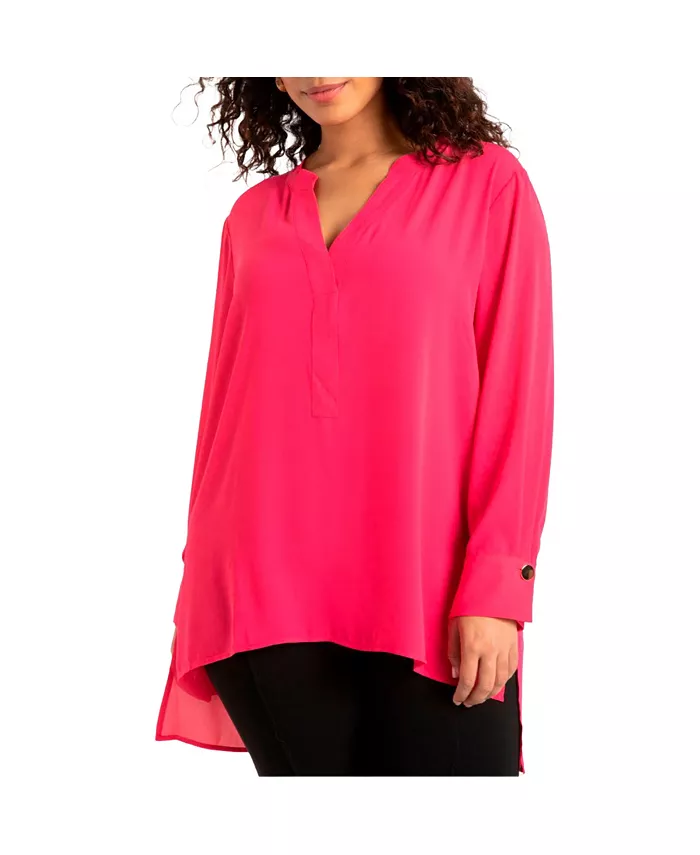 Женская туника с воротником-стойкой ELOQUII, розовый
Женская туника с воротником-стойкой ELOQUII, розовый