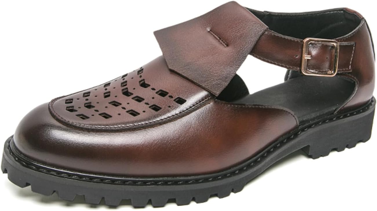 Мужские кожаные лоферы TIXEWSJH с вырезами, на плоской подошве с пряжкой, дышащие, с круглым носком, на низкой массивной платформе для бизнес-мероприятий, офиса и свадеб, коричневый
Мужские кожаные лоферы TIXEWSJH с вырезами, на плоской подошве с пряжкой, дышащие, с круглым носком, на низкой массивной платформе для бизнес-мероприятий, офиса и свадеб, коричневый