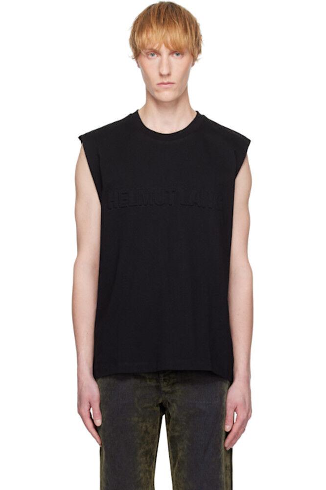 Черная майка с тисненым логотипом Helmut Lang
Черная майка с тисненым логотипом Helmut Lang