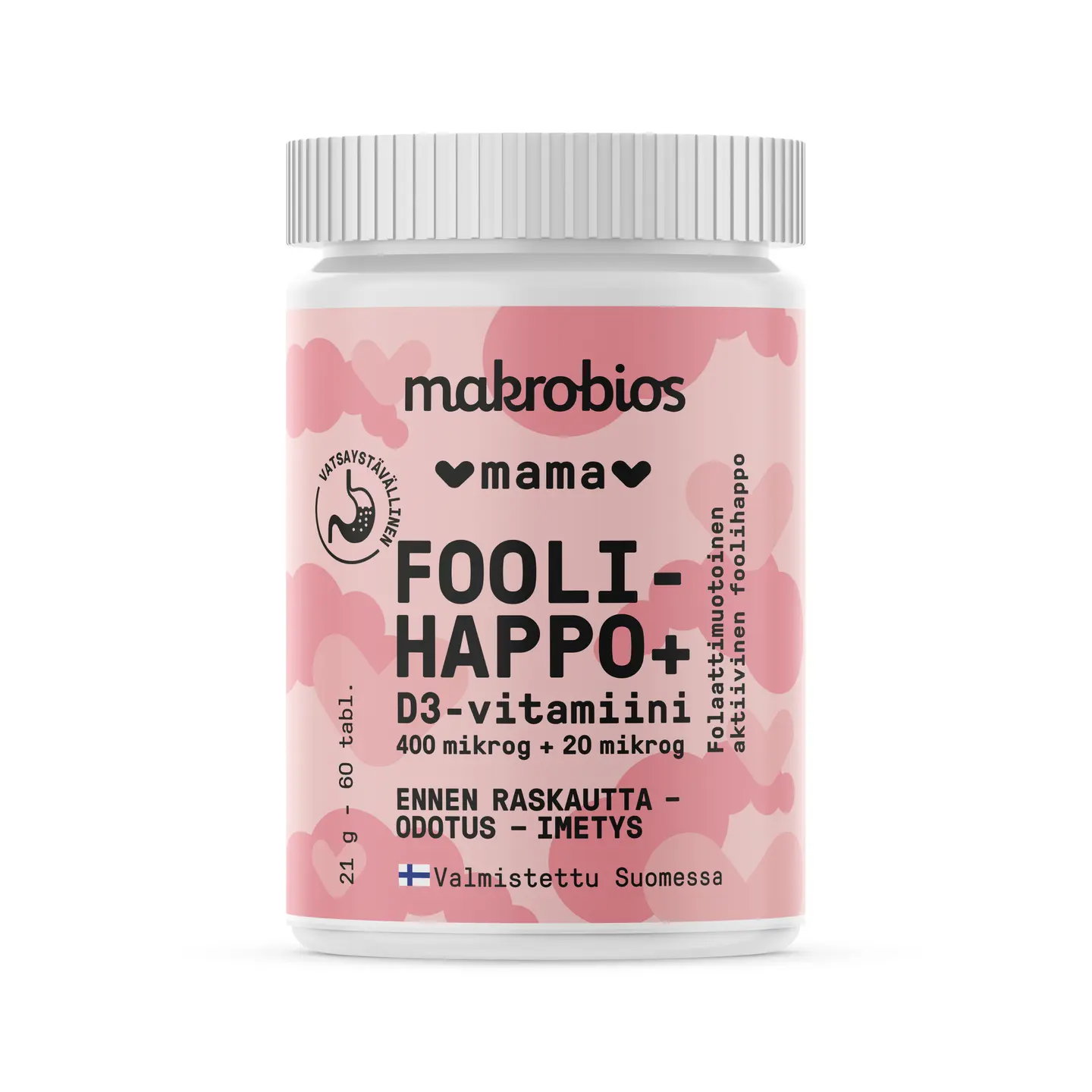 Витамин D3 Macrobios с фолиевой кислотой, 60 таблеток
Витамин D3 Macrobios с фолиевой кислотой, 60 таблеток