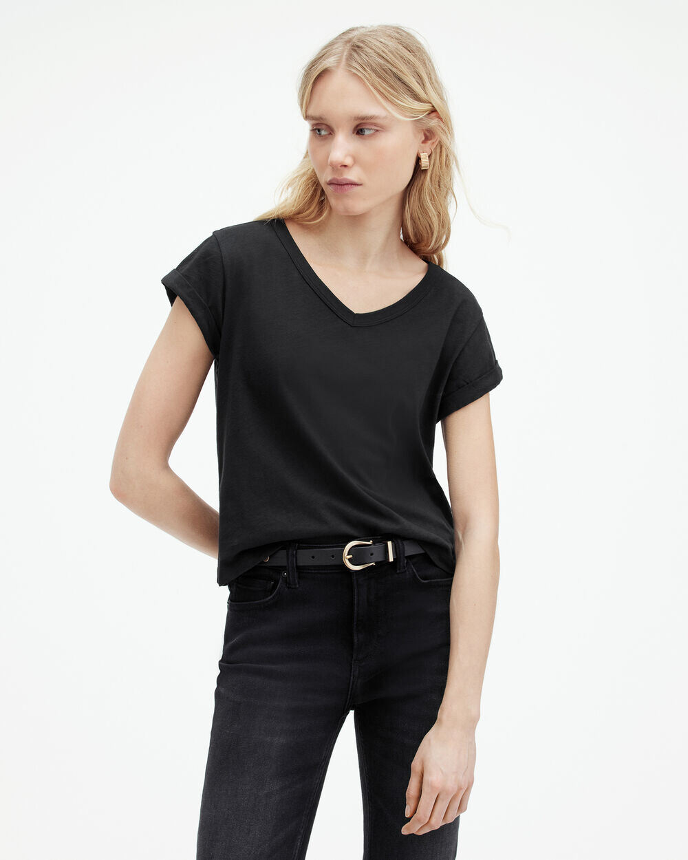 Футболка Anna с V-образным вырезом и короткими рукавами AllSaints, черный
Футболка Anna с V-образным вырезом и короткими рукавами AllSaints, черный