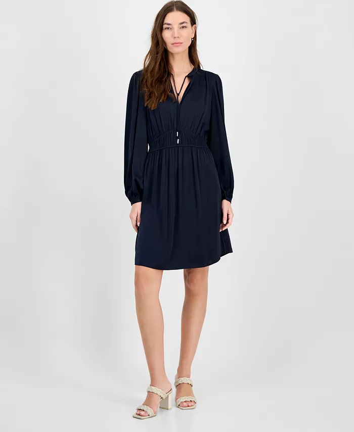 Женское атласное мини-платье с присборенной талией BOSS Orange, синий
Женское атласное мини-платье с присборенной талией BOSS Orange, синий