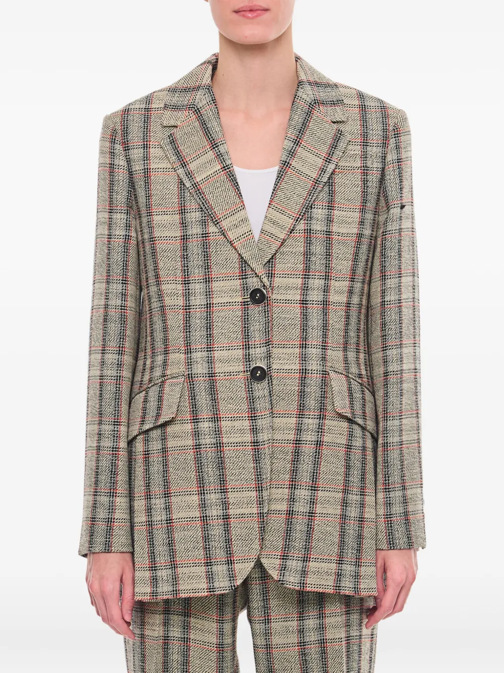 Однобортный пиджак в клетку тартан Durazzi Milano, нейтральный
Однобортный пиджак в клетку тартан Durazzi Milano, нейтральный
