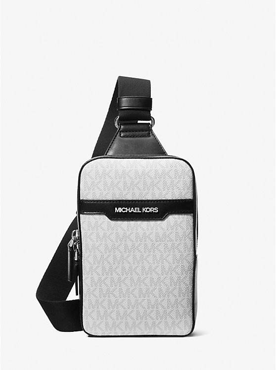 Сумка-Слинг Cooper среднего размера с фирменным логотипом Michael Kors, белый 
Сумка-Слинг Cooper среднего размера с фирменным логотипом Michael Kors, белый