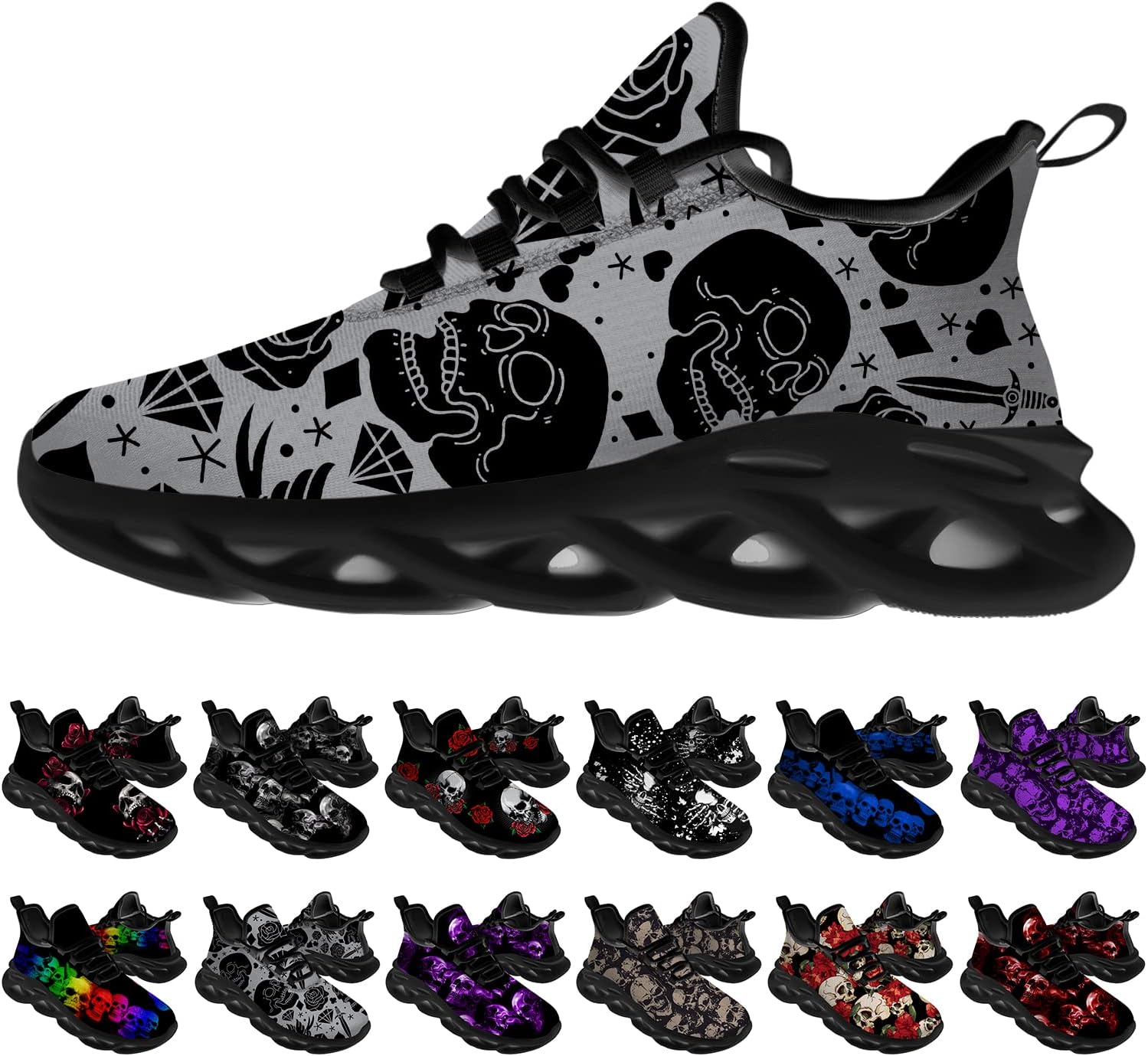 Кроссовки Ciadoon Skull для мужчин и женщин, для бега по дороге, спортивные прогулочные, теннисные, атлетические кроссовки, подарок для мальчика и девочки, серый
Кроссовки Ciadoon Skull для мужчин и женщин, для бега по дороге, спортивные прогулочные, теннисные, атлетические кроссовки, подарок для мальчика и девочки, серый