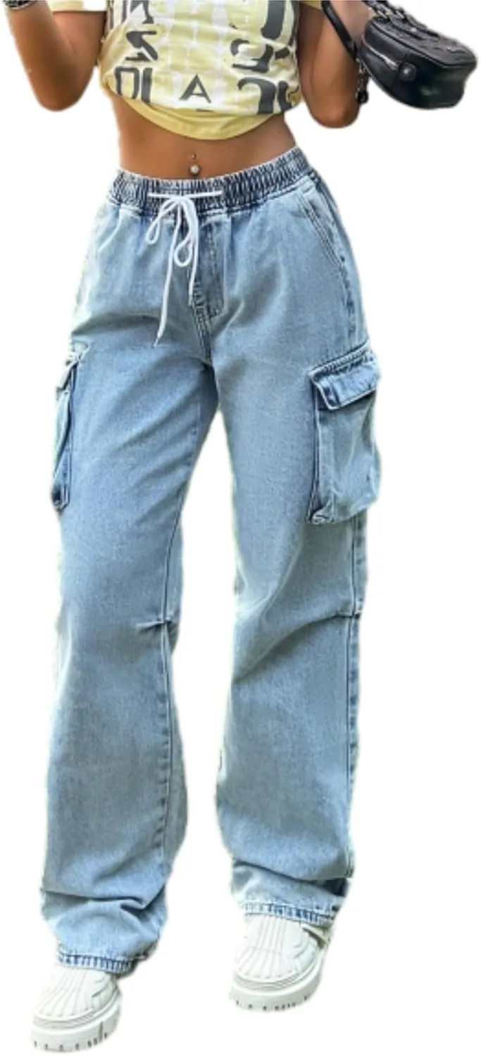 Женские джинсы-карго с эластичным поясом и широкими штанинами WGXWGX
Женские джинсы-карго с эластичным поясом и широкими штанинами WGXWGX