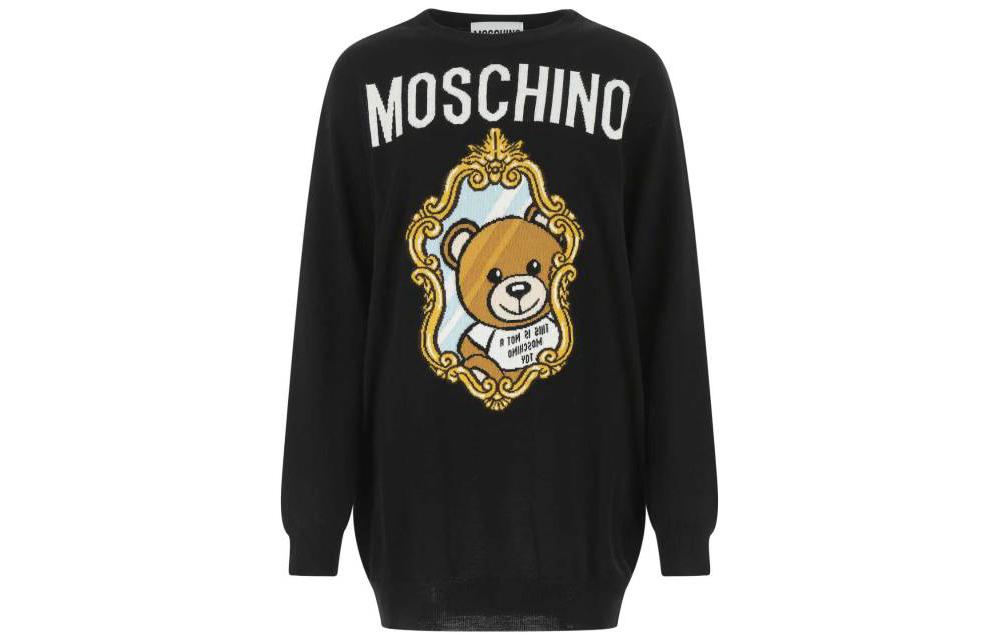 Женское черное платье с длинными рукавами MOSCHINO
Женское черное платье с длинными рукавами MOSCHINO