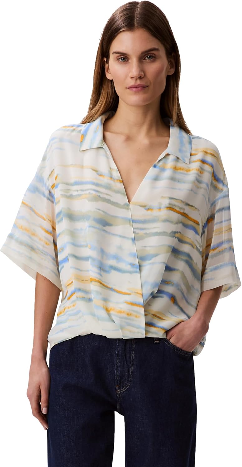 Женский шифоновый топ с принтом Calvin Klein, Cloud Cream
Женский шифоновый топ с принтом Calvin Klein, Cloud Cream