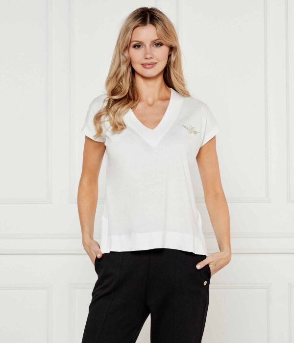 Футболка женская Aeronautica Militare с v-образным вырезом, белый 
Футболка женская Aeronautica Militare с v-образным вырезом, белый