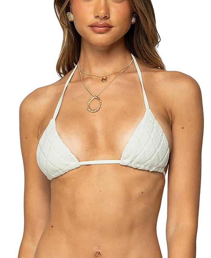 Вязаный треугольный топ для бикини Edikted, слоновая кость/кремовый
Вязаный треугольный топ для бикини Edikted, слоновая кость/кремовый