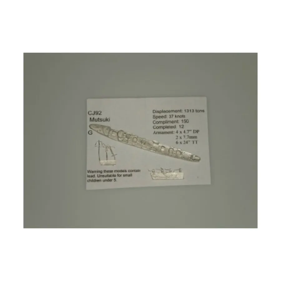 Муцуки, Figurehead Ships - WWII Coastal Forces - Japanese (1:1250) (Noble Miniatures)
Муцуки, Figurehead Ships - WWII Coastal Forces - Japanese (1:1250) (Noble Miniatures)