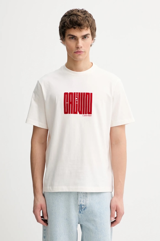 Хлопковая футболка Calvin Klein, бежевый
Хлопковая футболка Calvin Klein, бежевый