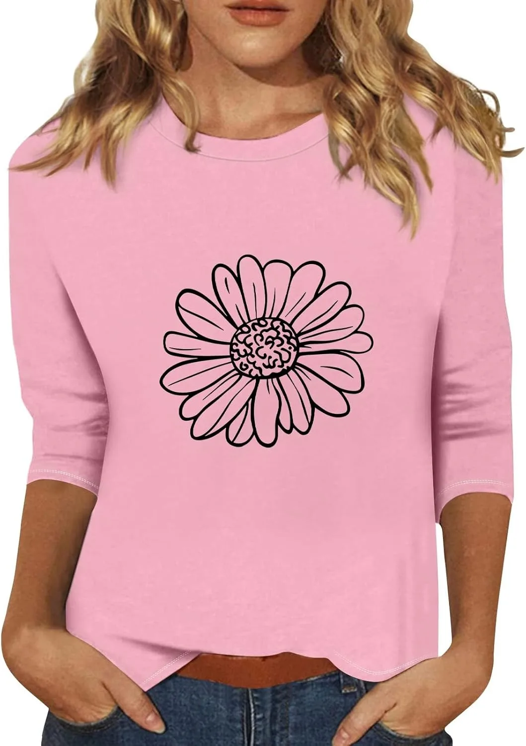 Летний топ для женщин с 3/4 рукавом и принтом FQZWONG
Летний топ для женщин с 3/4 рукавом и принтом FQZWONG