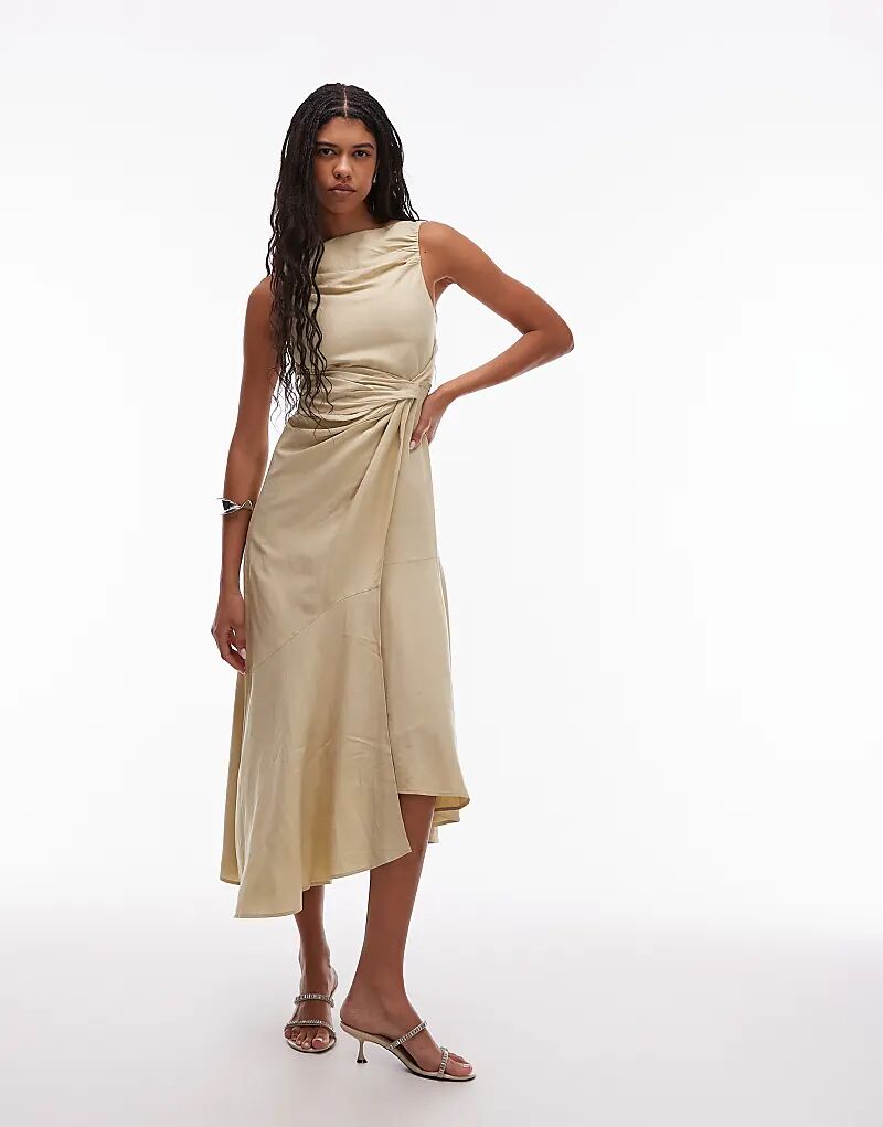 Платье мидакси с драпировкой и асимметричным подолом-крылышком бежевого цвета
Платье мидакси с драпировкой и асимметричным подолом-крылышком бежевого цвета