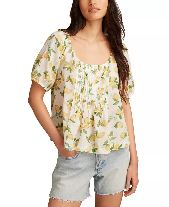 Женская хлопковая блузка-бэбидол с лимонным принтом Lucky Brand, желтый
Женская хлопковая блузка-бэбидол с лимонным принтом Lucky Brand, желтый