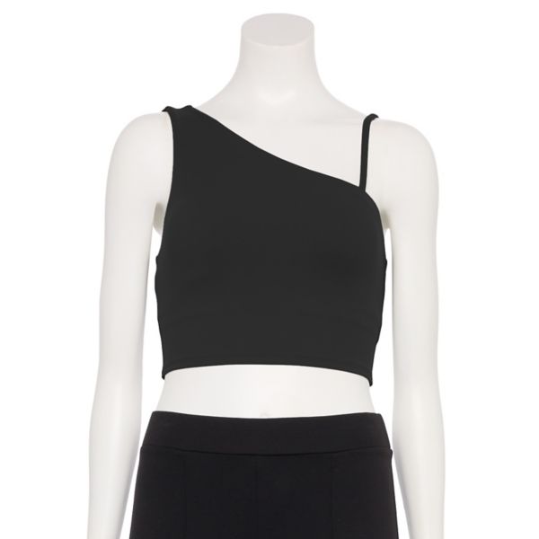 Женский топ-бюстье с одним плечом и надписью-аффирмацией Flx, черный 
Женский топ-бюстье с одним плечом и надписью-аффирмацией Flx, черный