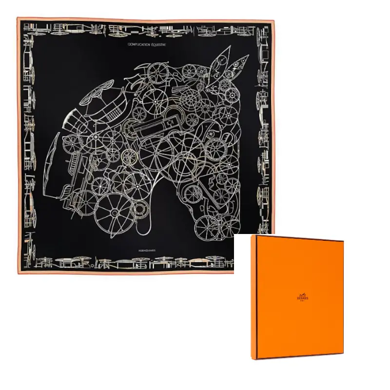 HERMES Шёлковый шёлковый шарф из тутового шелка унисекс чёрный, Black
HERMES Шёлковый шёлковый шарф из тутового шелка унисекс чёрный, Black