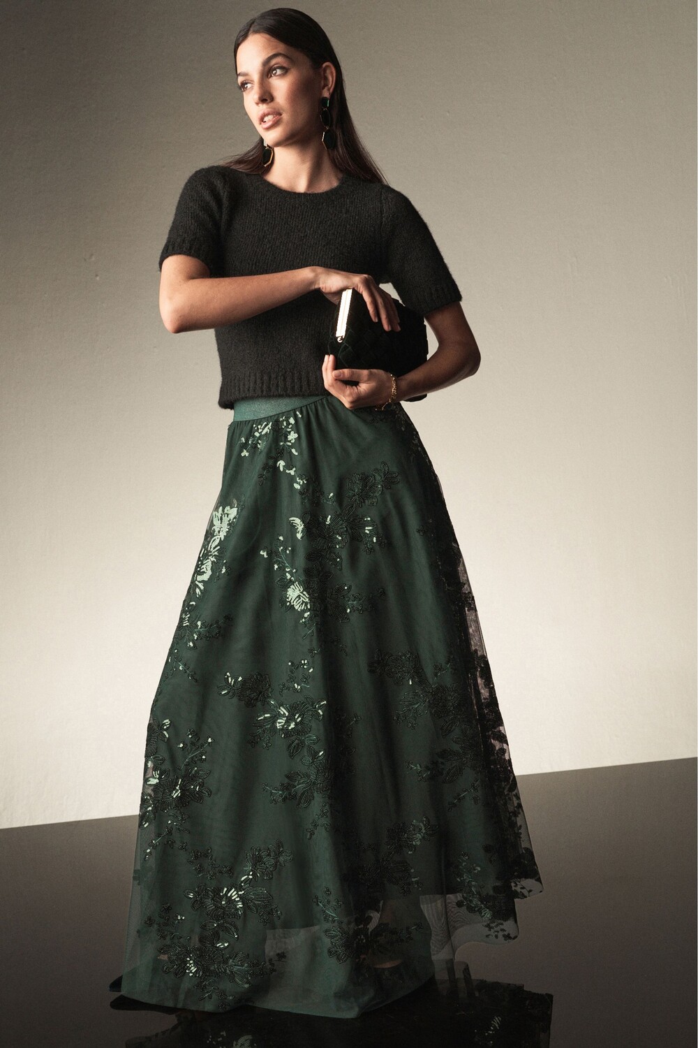 Юбка макси с пайетками Next, зеленый
Юбка макси с пайетками Next, зеленый