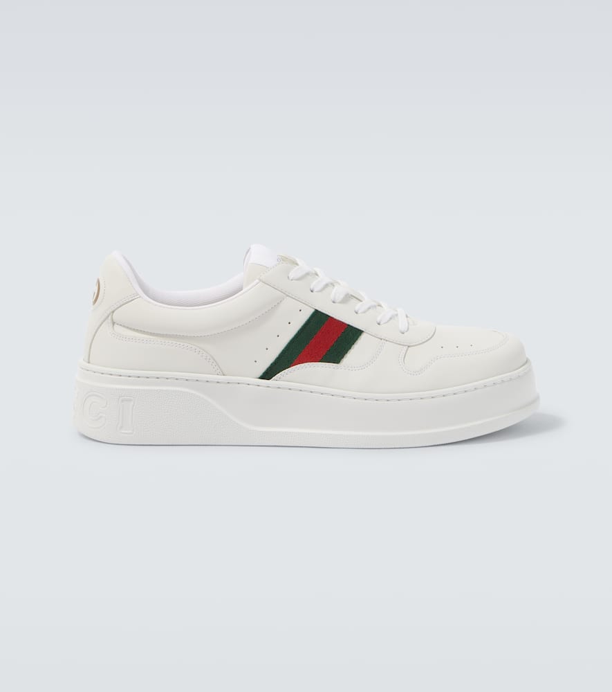 Кроссовки кожаные с полоской web Gucci, G.White/Vrv/G.White
Кроссовки кожаные с полоской web Gucci, G.White/Vrv/G.White