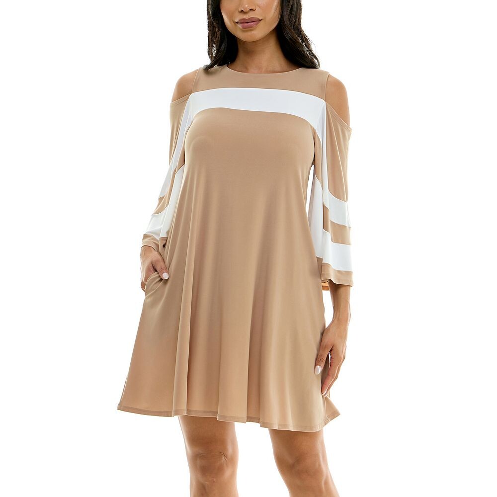 Женское платье с открытыми плечами и драпированными рукавами Nina Leonard, цвет Tan Ivory
Женское платье с открытыми плечами и драпированными рукавами Nina Leonard, цвет Tan Ivory