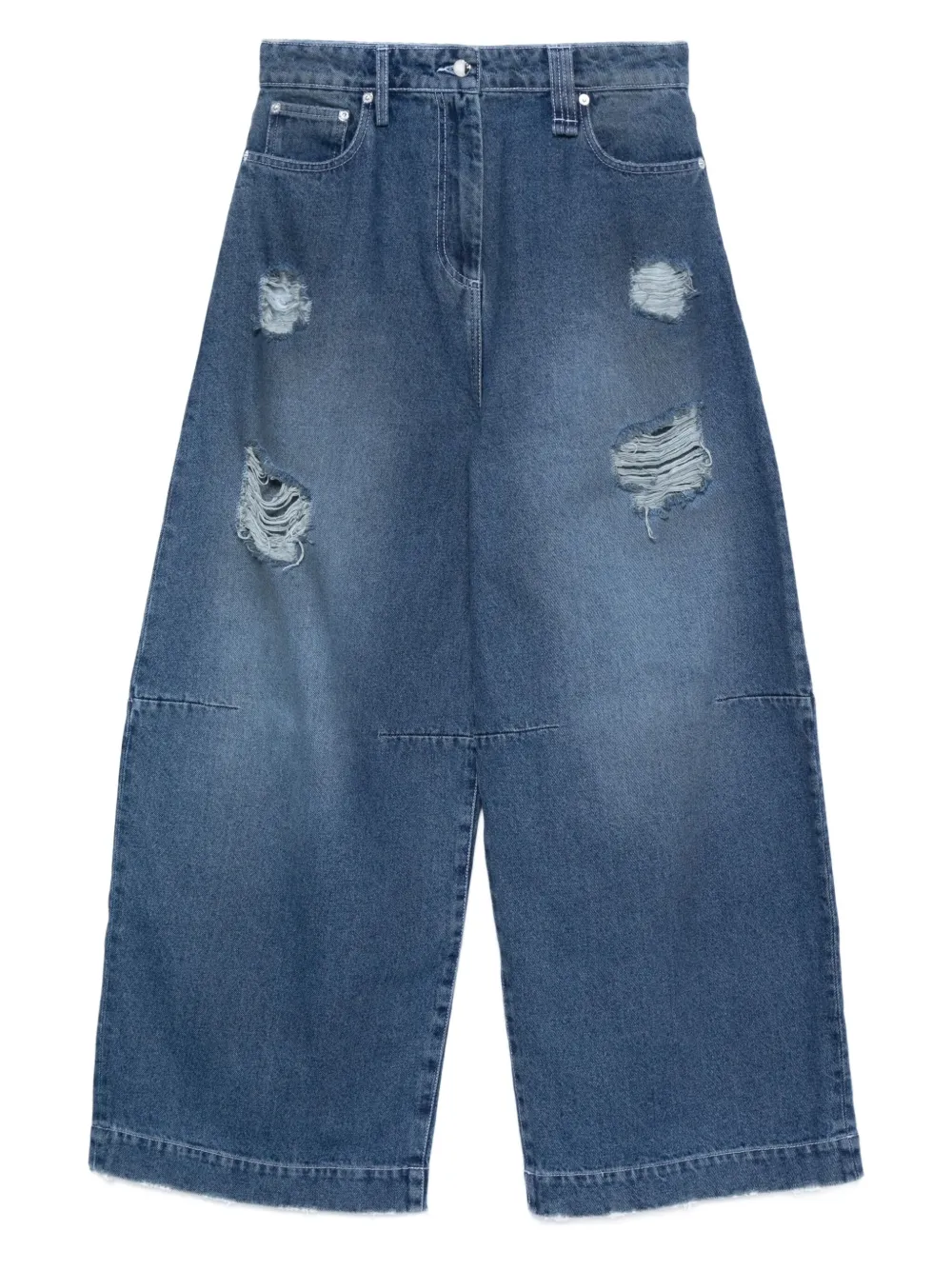 Джинсы с эффектом потертости и бахромой Simone Rocha, синий
Джинсы с эффектом потертости и бахромой Simone Rocha, синий