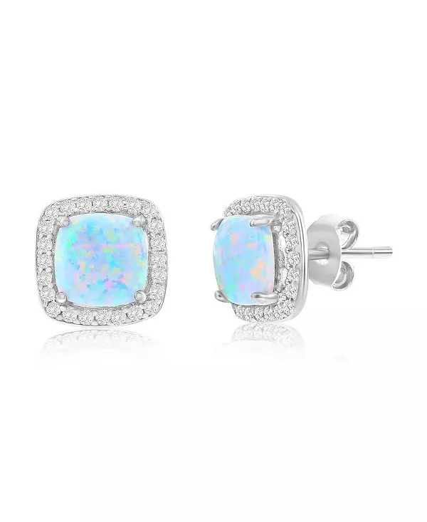 Серьги из стерлингового серебра с квадратным венцом из белого синтетического опала и фианитами Caribbean Treasures, white
Серьги из стерлингового серебра с квадратным венцом из белого синтетического опала и фианитами Caribbean Treasures, white