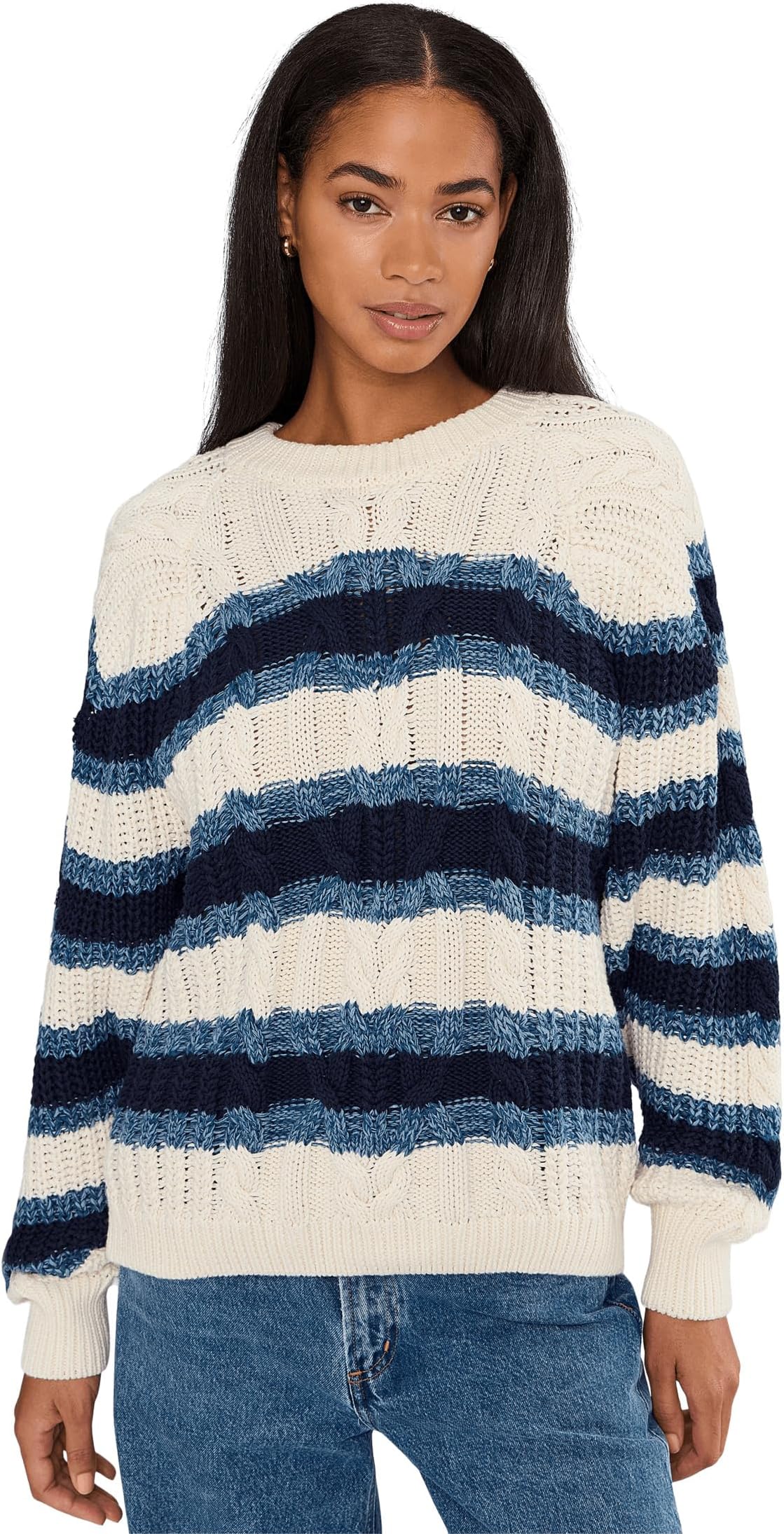 Свитер Free People Women's Frankie Cable Striped Pullover, Ivory Combo
Свитер Free People Women's Frankie Cable Striped Pullover, Ivory Combo