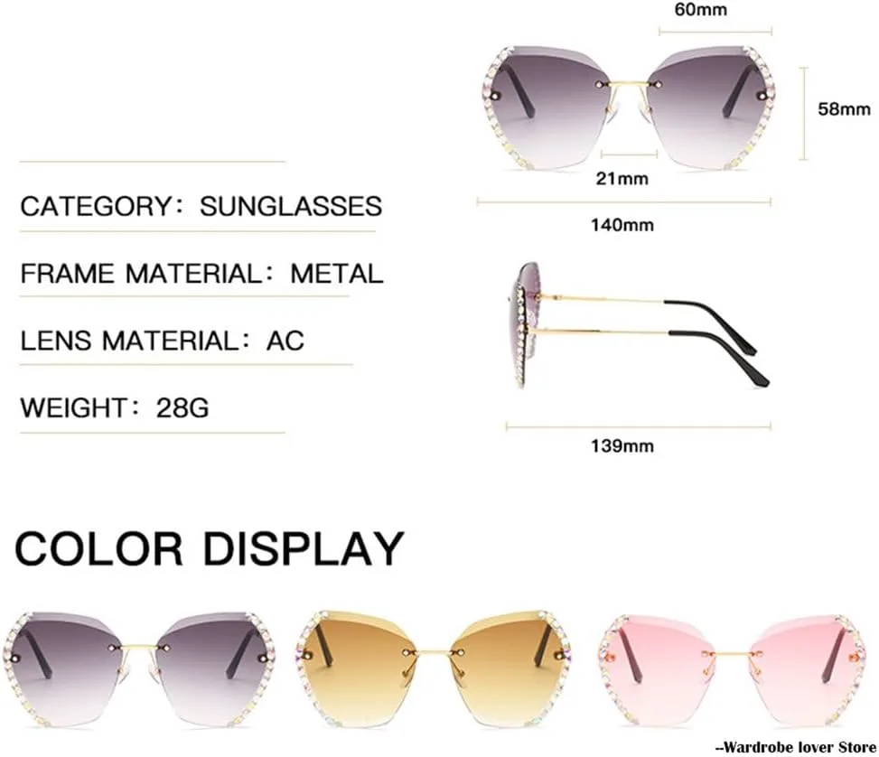 Винтажные солнцезащитные очки большого размера без оправы для женщин, модный дизайн, оправа с бриллиантовой окантовкой, защита от ультрафиолета UV400 KTUCN, 5
Винтажные солнцезащитные очки большого размера без оправы для женщин, модный дизайн, оправа с бриллиантовой окантовкой, защита от ультрафиолета UV400 KTUCN, 5