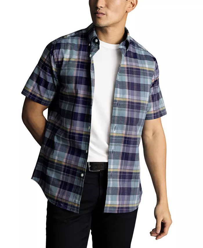 Мужская рубашка с коротким рукавом в облегающем крое, устойчивая к образованию складок, в клетку, на пуговицах Charles Tyrwhitt, зеленый
Мужская рубашка с коротким рукавом в облегающем крое, устойчивая к образованию складок, в клетку, на пуговицах Charles Tyrwhitt, зеленый