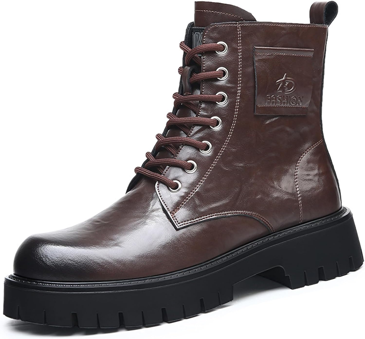 Мужские ботинки NEKGNL с шнуровкой, из натуральной кожи, на массивной платформе, с комфортным круглым носком, противоскользящей рельефной подошвой, байкерские ботинки до щиколотки с боковой молнией, коричневый
Мужские ботинки NEKGNL с шнуровкой, из натуральной кожи, на массивной платформе, с комфортным круглым носком, противоскользящей рельефной подошвой, байкерские ботинки до щиколотки с боковой молнией, коричневый