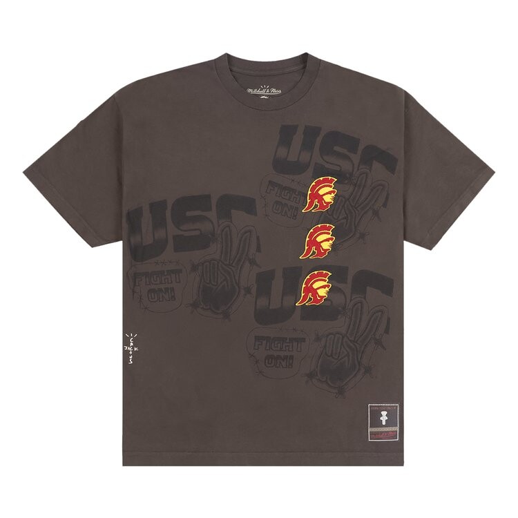 Футболка Cactus Jack By Travis Scott Cactus Jack by Travis Scott x Mitchell & Ness University Of Southern California Seal Tee, коричневый 
Футболка Cactus Jack By Travis Scott Cactus Jack by Travis Scott x Mitchell & Ness University Of Southern California Seal Tee, коричневый