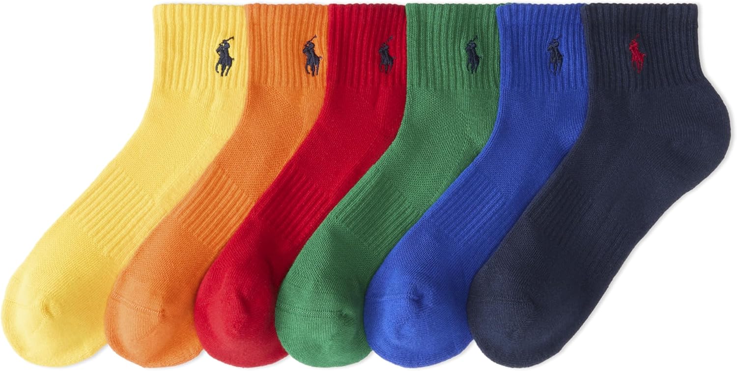 POLO RALPH LAUREN Мужские классические спортивные однотонные носки до щиколотки - набор из 6 пар - спортивные с хлопковой подушкой, Solid Bright
POLO RALPH LAUREN Мужские классические спортивные однотонные носки до щиколотки - набор из 6 пар - спортивные с хлопковой подушкой, Solid Bright