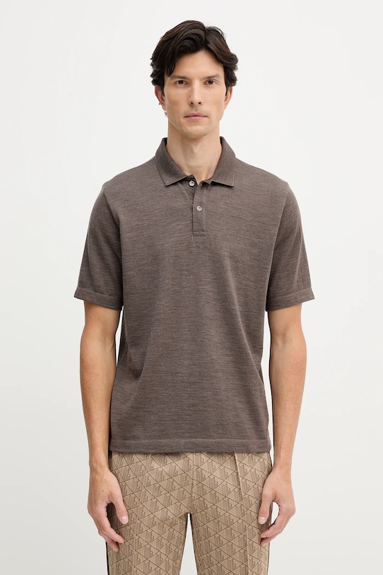 Трикотажная шерстяная рубашка-поло Paul&Shark, коричневый
Трикотажная шерстяная рубашка-поло Paul&Shark, коричневый
