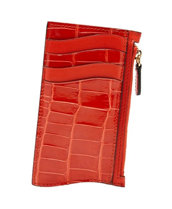 Коралловый кошелек из кожи крокодила на молнии Biagini, оранжевый
Коралловый кошелек из кожи крокодила на молнии Biagini, оранжевый