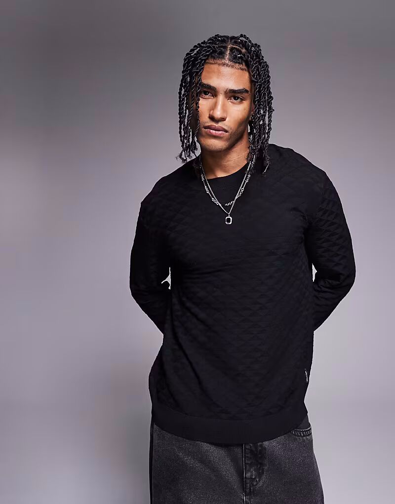 Джемпер Armani Exchange с круглым вырезом и текстурированным логотипом черного цвета
Джемпер Armani Exchange с круглым вырезом и текстурированным логотипом черного цвета