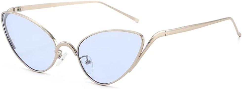 Металлические солнцезащитные очки «кошачий глаз» для женщин, модные, с прозрачными линзами цвета океана, защита от УФ-излучения UV400; мужские солнцезащитные очки в стиле панк TVTBBVV, Silver Blue
Металлические солнцезащитные очки «кошачий глаз» для женщин, модные, с прозрачными линзами цвета океана, защита от УФ-излучения UV400; мужские солнцезащитные очки в стиле панк TVTBBVV, Silver Blue